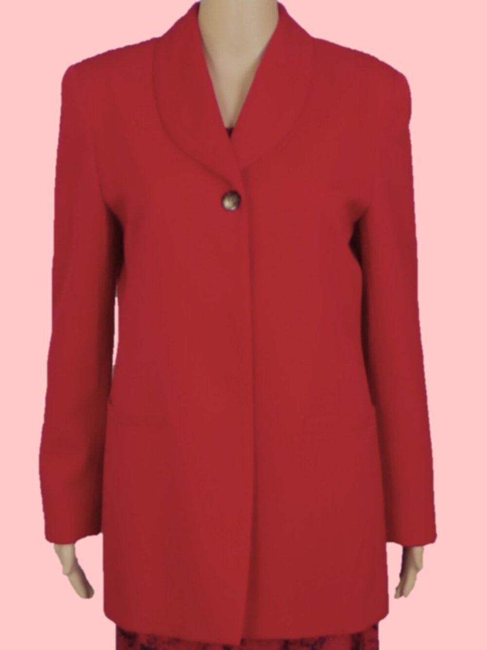 JONES NEW YORK size 6 carmine-red blazer 100% wool dry clean only